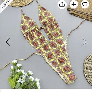 Amazon Yellow Floral One-Piece Swimsuit